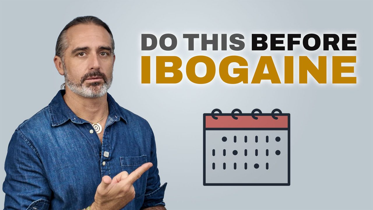 Rob Nelson beside a calendar, introducing what to do in the weeks before an ibogaine treatment.